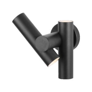 V-TAC 2x2.6W 2 Way Spot Wall Light 3000K Black Body IP44