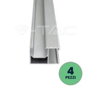 V-TAC Profili in Alluminio per Fissaggio Pannelli Solari Fotovoltaici Lunghezza 2m (4 Pezzi)