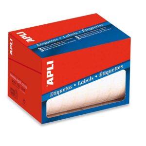 Apli Rotolo da 400 Etichette 38x102mm - Adesivo Permanente - Bordi Smussati - Bianco