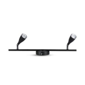V-TAC Faretto LED da Muro Doppio 9W con Testa Orientabile Colore Nero 4000K IP20
