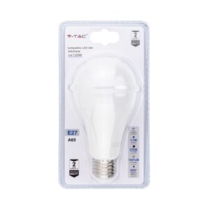 V-TAC Lampadina LED E27 17W A65 3000K (Blister 1 Pezzo)