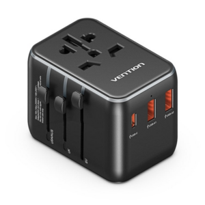 Vention Cargador de Viaje Universal - 1xUSB-C, 2xUSB - 20W - Color Negro