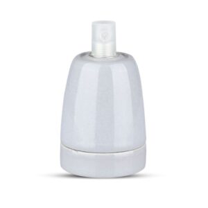 V-TAC Portalampada in Porcellana E27 (Max 60W) Colore Grigio