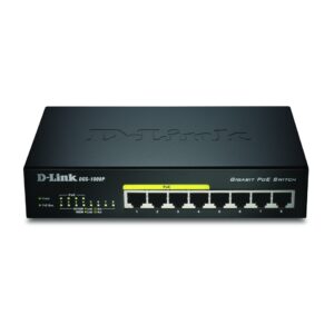 D-Link DGS-1008P switch di rete Non gestito Gigabit Ethernet (10/100/1000) Supporto Power over Ethernet (PoE) Nero