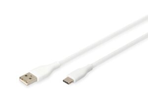 Cavo Ricarica Guaina Silicone Usb-A / Usb-C 2M, Usb 2.0, 60W, Bianco