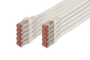 Confezione 10 Cavi Cat 6 Schermati S/Ftp Mt 0,25 Colore Bianco Digitus
