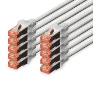 Confezione 10 Cavi Cat 6 Schermati S/Ftp Mt 5 Colore Grigio Digitus