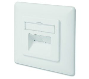 Placca Presa Muro Cat. 6A Schermata Con 2 Prese Rj45 Installazione Cavi Orizzontale