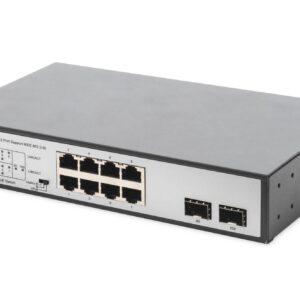 Digitus Switch Gigabit 8 Porte Con 6 X Porte Poe, 2 X Rj45, 2 X Sfp Uplink, 802.3 Af/At/Bt