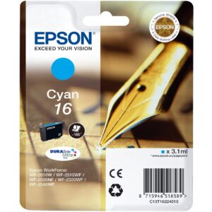 Epson Cart Ink Ciano Per Wf-2510Wf, Wf-2520Nf, Wf-2530Wf Wf-2540Wf Serie 16 Penna E Cruciverba
