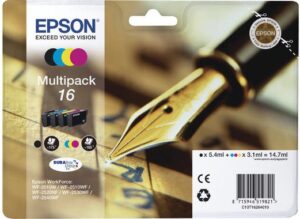 Epson Multipack Per Wf-2510Wf, Wf-2520Nf, Wf-2530Wf Wf-2540Wf Serie 16 Penna E Cruciverba
