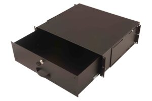 Cassetto Per Armadi Rack 19" Con Serratura, 3 Unita', Colore Nero Ral9005-Dimensioni (L/P/A) Mm. 485X480X134