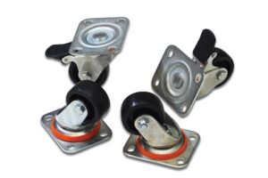 Set 4 Ruote (Due Bloccabili) Per Armadi Rack Linea Professionale Con Base