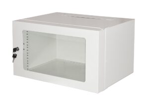 Armadio Rack 19 6U Profondita  360 Mm Colore Grigio Porta In Vetro