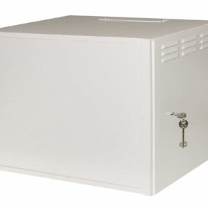 Armadio Rack 19 6U Porta In Ferro Antivandalismo Con Serratura Antieffrazione Grigio Cm 40X56X33 (Pxlxa)