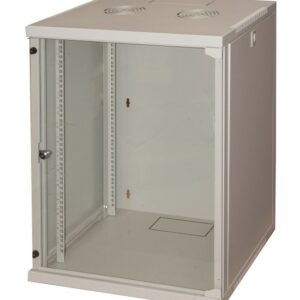 Armadio Rack 19" 15 Unita' Da Muro Per Reti (A)750 X (L)540 X (P) 450 Mm Colore Grigio Porta Vetro