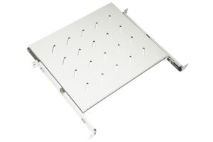 Ripiano Universale Per Armadio Rack Estraibile Su Binari Telescopici 1 Unita' Grigio 350Mm.