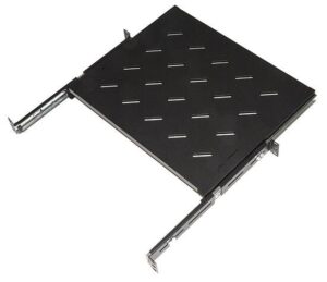 Ripiano Universale Per Armadio Rack Estraibile Su Binari Telescopici 1 Unita' Nero 350Mm.