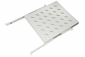 Ripiano Universale Per Armadio Rack Estraibile Su Binari Telescopici 1 Unita' Grigio 550Mm.