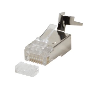 Plug Rj45 Schermato Per Cavo Solido O Flessibile Con Inseritore Cat6A, Cat7, Cat7A, Cat.8.1 Confezione 10 Pz