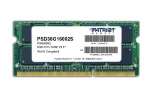 Patriot Ram Sodimm 8Gb Ddr3 1600Mhz