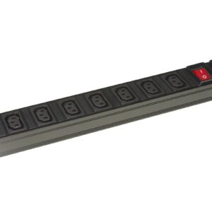 Multipresa Alimentazione Per Rack 19" Con 8 Prese Femmina C13 Con Presa C14 Per Cavo (Non Incluso)