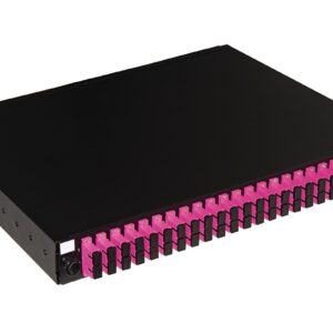 Pannello Fibra Ottica 19" Con 24 Adattatori Sc Duplex Om4 Profondita' 250 Mm Con 48 Pigtail Installati Colore Nero