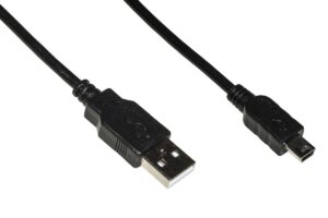 Cavo Usb 2.0 Mini B 5 Poli Per Ricarica O Trasmissione Dati In Rame Mt.1