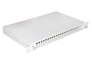 Cassetto Fibra Ottica 24 Porte Per Adattatori Sc Duplex 1 Unita Per Installazione 19" Grigio Con Binari Telescopici