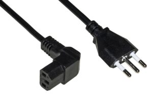Cavo Alimentazione Spina Italiana Tripolare 10 A - Presa 90 Gradi Iec Mt.1.8