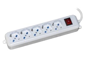 Multipresa 5 Prese Universali Ita/Schuko 10/16 A - Spina 16 A Con Interruttore Cavo Mt 3