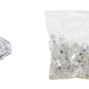 Confezione 100 Plug Telefonici 4 Conduttori 4 Posizioni 4P4C Rj10