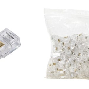 Confezione 100 Plug Telefonici 6 Conduttori 6 Posizioni 6P6C Rj12