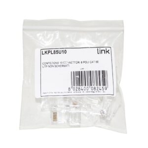 Confezione 10 Connettori 8 Poli Cat 5E Utp Non Schermati Per Cavo Flessibile