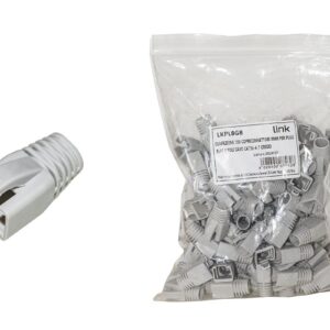 Confezione 100 Copriconnettori 8Mm Per Plug Rj45 8 Poli Cavo Cat 5E-6-7 Grigio