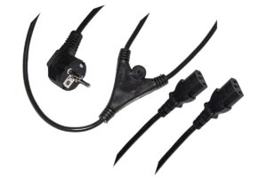 Cavo Alimentazione Da Spina Tedesca Schuko A Doppia Presa Femmina Iec C13 Mt.1,7