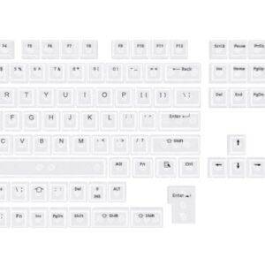 Set Di 132 Tasti Keycaps Transparent White Abs Mda