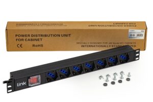 Multipresa Da Rack 19" 7 Prese Universali Con Interruttore Spina Italiana 16A Cavo Mt 1.75