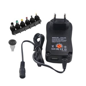 Alimentatore Universale Multispina 3-12 Volt 30 Watt Con Connettore Usb 5 Volt 2.1A
