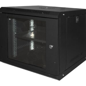 Armadio Rack 19 9U Link Serie Light Colore Nero Con Porta Vetro (Axpxl) Mm 450X400X530 Ripiano Incluso