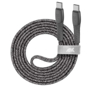 Cavo Ricarica Piatto In Nylon Resistente Type-C / Type-C 1,2M Grigio