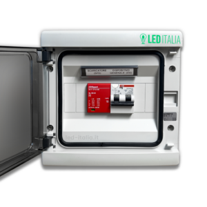 Quadro Ac Monofase 6Kw - 32A 230V Centralino Ip65 8 Moduli Versione Con Interruttore Magnetotermico Differenziale + Scaricatore Abb / Dehn