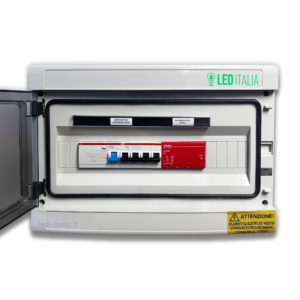 Quadro Ac Trifase 10Kw - 20A 400V Centralino Ip65 8 Moduli Versione Con Interruttore Magnetotermico Differenziale + Scaricatore Abb / Dehn