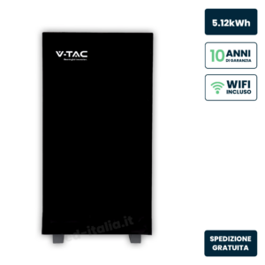 Batteria Di Accumulo 5.12Kwh Lifepo4 Bms Integrato Per Inverter Fotovoltaici 51.2V 100Ah Schermo Touch Design Nero Effetto Vetro Lucido Garanzia 10 Anni