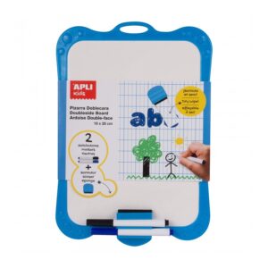 Lavagna bianca rigida Apli con gomma e pennarelli - Dimensioni 180 x 280 mm