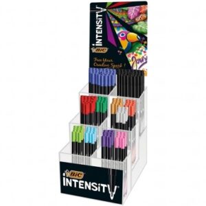 Bic Intensity Fine espositore da 192 Pennarelli - Punta Fine 0,8mm - Linea 0,4mm - Colori Assortiti