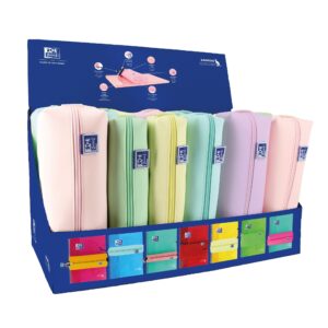 Oxford Kangoo Live & Go Espositore da 22 astucci Rettangolari (10 piccole, 8 medie, 4 grandi) - Elastico per attaccarlo al Notebook - Colori Assortiti