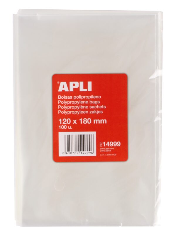 Apli Sacchetti in Polipropilene Trasparente 120x180mm - Finezza 120 - Elevata Resistenza e Flessibilità - Uso Alimentare