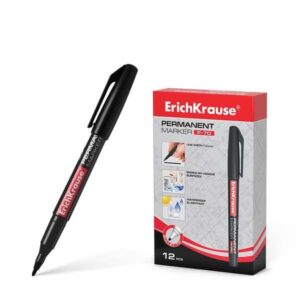 Erichkrause P-70 pennarello indelebile - punta tonda da 1,0 mm - resistente all'acqua e alla luce - nero