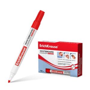 Erichkrause W-500 Whiteboard Marker - Punta tonda - Tratto da 0,8 a 2,5 mm - Inchiostro a base di alcol - Rosso